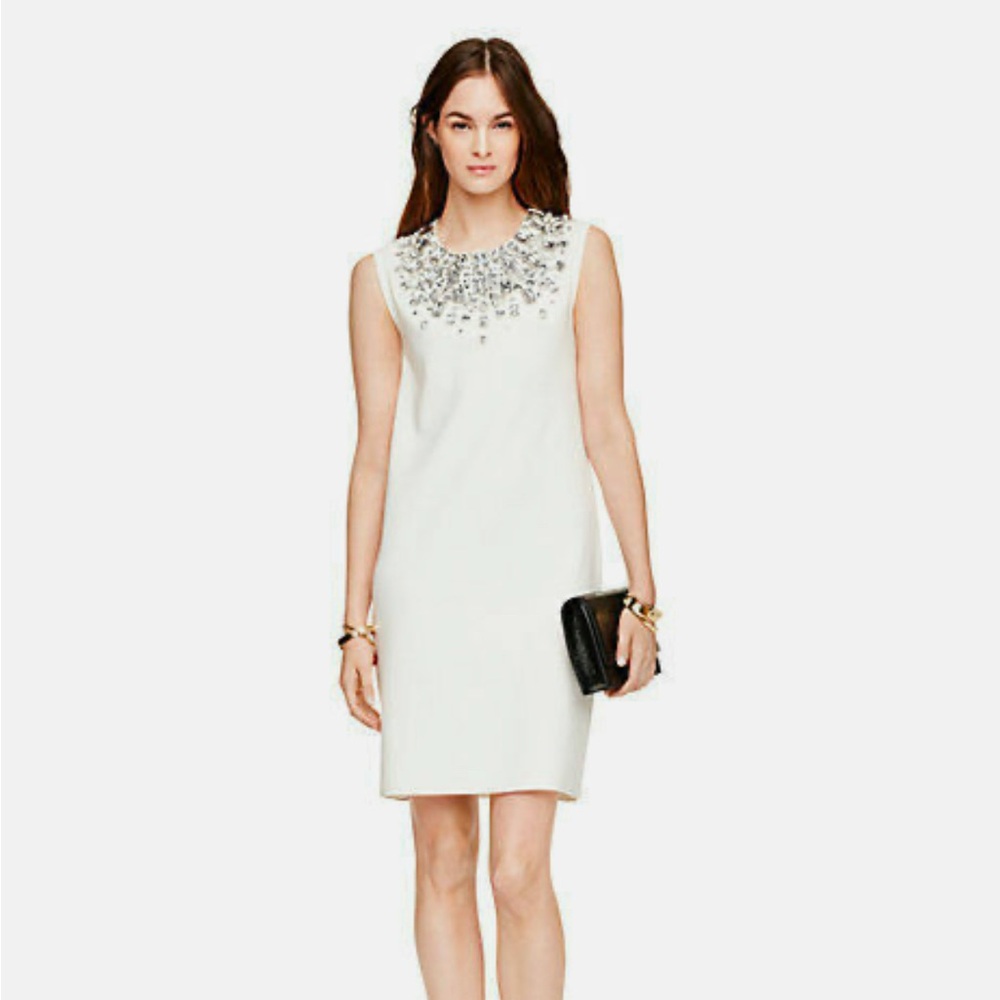 Kate Spade Rhinestone Jewels Ivory White Knit Dress Size XS Rt. $548